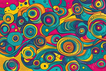 Fototapeta premium Colorful Modern Abstract Art Playful Doodle Designs for Kids and Celebration Backgrounds