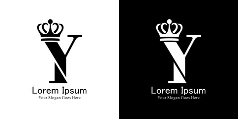 The design of the Y-shaped logo wearing the king's crown
