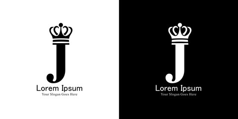 J-shaped logo design wearing the king's crown