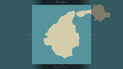 Ambitle Island, Papua New Guinea, highlighted and labelled. Topo Humanitarian © zelwanka