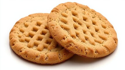Delicious Peanut Butter Cookies on a White Background