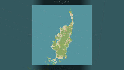 Babeldaob Island, Palau, highlighted and labelled. Topo Humanitarian © zelwanka