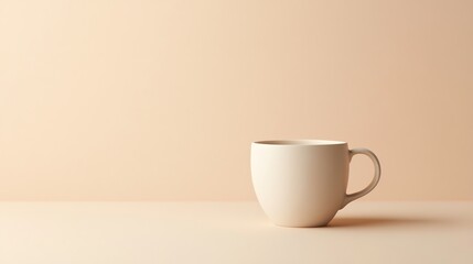 Simple and elegant coffee cup on a beige background.