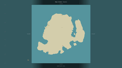 Beqa Island, Fiji, highlighted and labelled. Topo Humanitarian © zelwanka