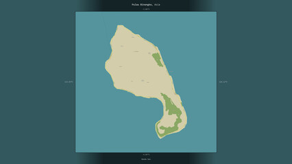 Pulau Binongko, Indonesia, highlighted and labelled. Topo Humanitarian © zelwanka