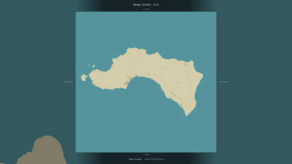 Boang Island, Papua New Guinea, highlighted and labelled. Topo Humanitarian © zelwanka