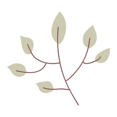 Delicate illustration of a branch with soft green leaves on a white background. This design adds a fresh and natural touch to decor and various creative projects