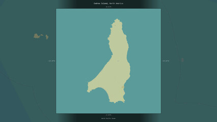 Cedros Island, Mexico, highlighted and labelled. Topo Humanitarian © zelwanka