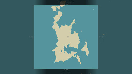 Jar Lann Kyun Island, Myanmar, highlighted and labelled. Topo Humanitarian © zelwanka
