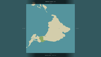Rambutyo Island, Papua New Guinea, highlighted and labelled. Topo Humanitarian © zelwanka