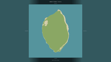 Kabara Island, Fiji, highlighted and labelled. Topo Humanitarian © zelwanka