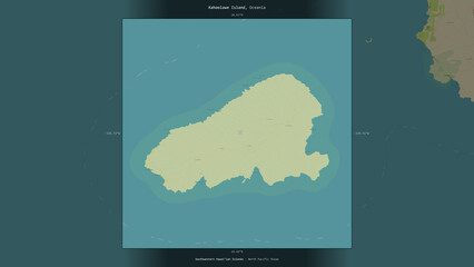 Kahoolawe Island, United States, highlighted and labelled. Topo Humanitarian © zelwanka