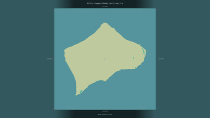 Little Inagua Island, Bahamas, highlighted and labelled. Topo Humanitarian © zelwanka