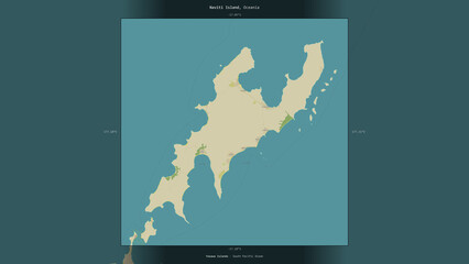 Naviti Island, Fiji, highlighted and labelled. Topo Humanitarian © zelwanka