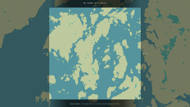 Orr Island, United States, highlighted and labelled. Topo Humanitarian