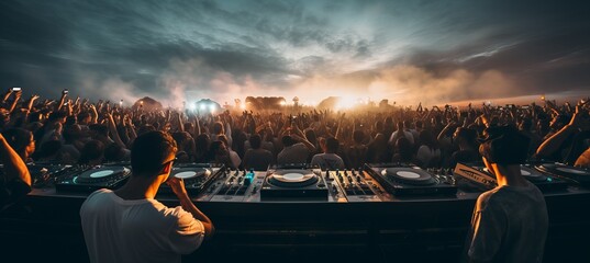 Crowd Enjoying Outdoor Electronic Music