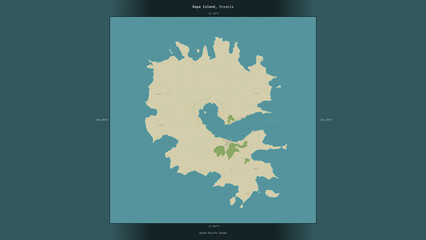 Rapa Island, France, highlighted and labelled. Topo Humanitarian © zelwanka