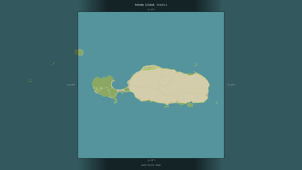 Rotuma Island, Fiji, highlighted and labelled. Topo Humanitarian © zelwanka