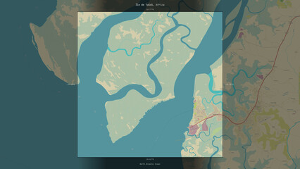 Ile de Taidi, Guinea, highlighted and labelled. Topo Humanitarian © zelwanka