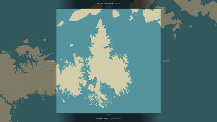 Pulau Talatakoh, Indonesia, highlighted and labelled. Topo Humanitarian © zelwanka