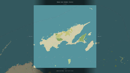 Vanua Levu Island, Fiji, highlighted and labelled. Topo Humanitarian © zelwanka