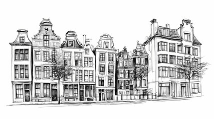 Fototapeta premium hand drawn sketch of the town