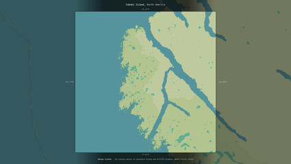 Yakobi Island, United States, highlighted and labelled. Topo Humanitarian © zelwanka