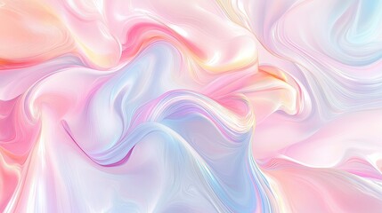Abstract background with flowing, iridescent, pink and blue swirls.