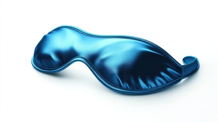 Vivid Blue Sleeping Eye Mask in 8k UHD - Ultra-Realistic Cinematic Lighting Composition on White Background