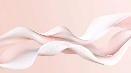 Fototapeta premium Modern Wave Background with Bent Cylinders on Pale Pink - Vector Illustration for Wallpaper and Banners