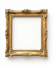 Golden Colored Wooden Blank Square Picture Frame Cutout