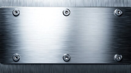 Brushed Metal Plate with Screws   Industrial Background Texture