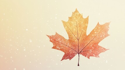 Obraz premium Detailed Maple Leaf Vector Illustration in Warm Autumn Hues on Pastel Background