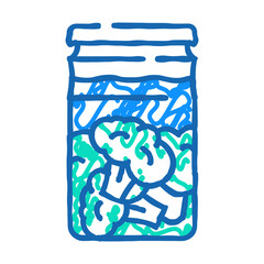 canned broccoli doodle icon sketch vector. canned broccoli sign. isolated symbol illustration