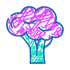 purple broccoli doodle icon sketch vector. purple broccoli sign. isolated symbol illustration