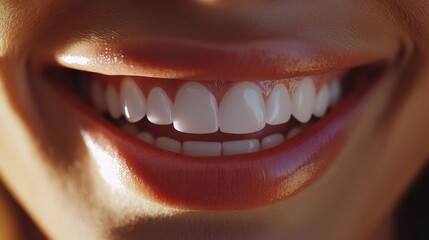 Naklejka premium Radiant Smile: Charming Woman Showcasing Dazzling White Teeth in Ultra-Realistic Detail
