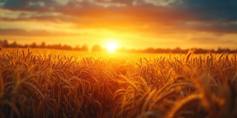 Serene Sunset Over Farmland