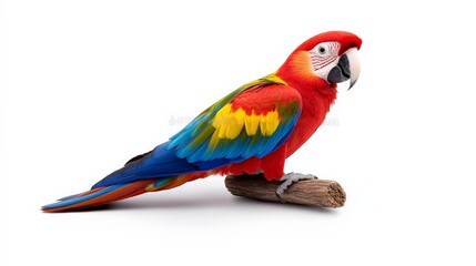 Fototapeta premium Scarlet Macaw Perched on Branch 