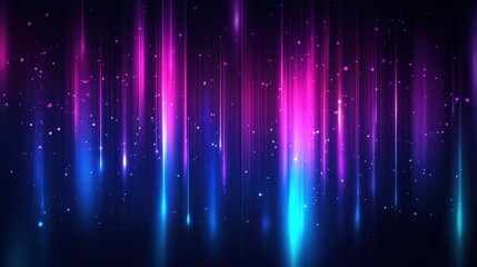 Neon Sparkles - Dynamic 3D Vector Illustration of Mesmerizing Blue and Violet Sparks Against Black Background