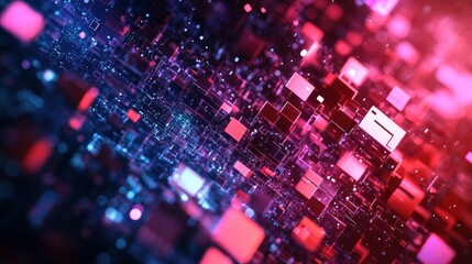 Fototapeta premium Futuristic Technological Innovation - Abstract 3D Background in Ultra Realistic Detail for Network Abilities and Scientific Concepts with Copy Space, Rendered in 8K UHD
