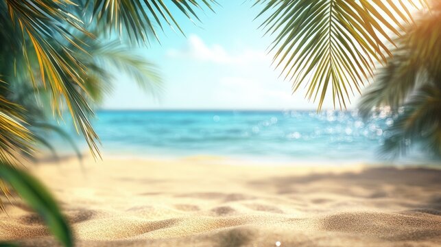 Serene Tropical Beach Paradise - Vibrant Summer Relaxation Background