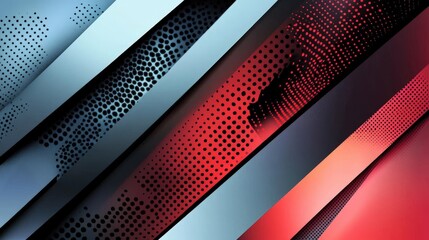 Dynamic Red and Black Light Patterns on Metallic Diagonal Background with Modern Pastel Accents