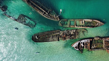 shipwreck at moreton island, queensland
