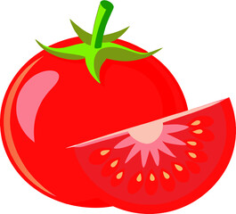 Tomato flat icon, vegetable and diet, vector graphics, a colorful solid pattern on a white background