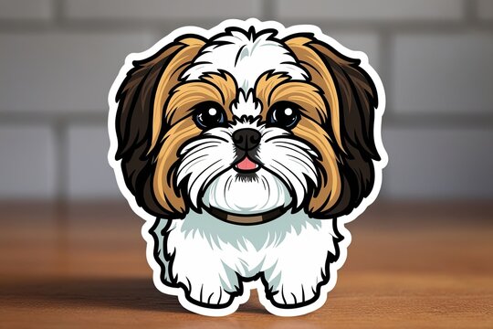 Adorable Shih Tzu Sticker Design for Passionate Dog Lovers
