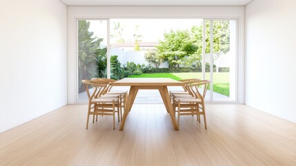 Fototapeta premium Modern Dining Space with Bright Natural Light
