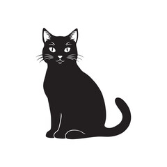 Cat cute silhouette vector art illustration