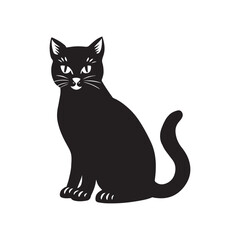 Cat cute silhouette vector art illustration