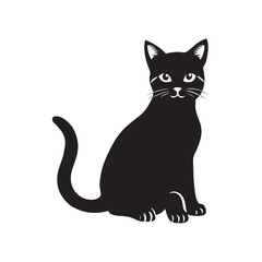 Cat cute silhouette vector art illustration