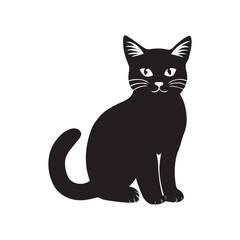 Cat cute silhouette vector art illustration